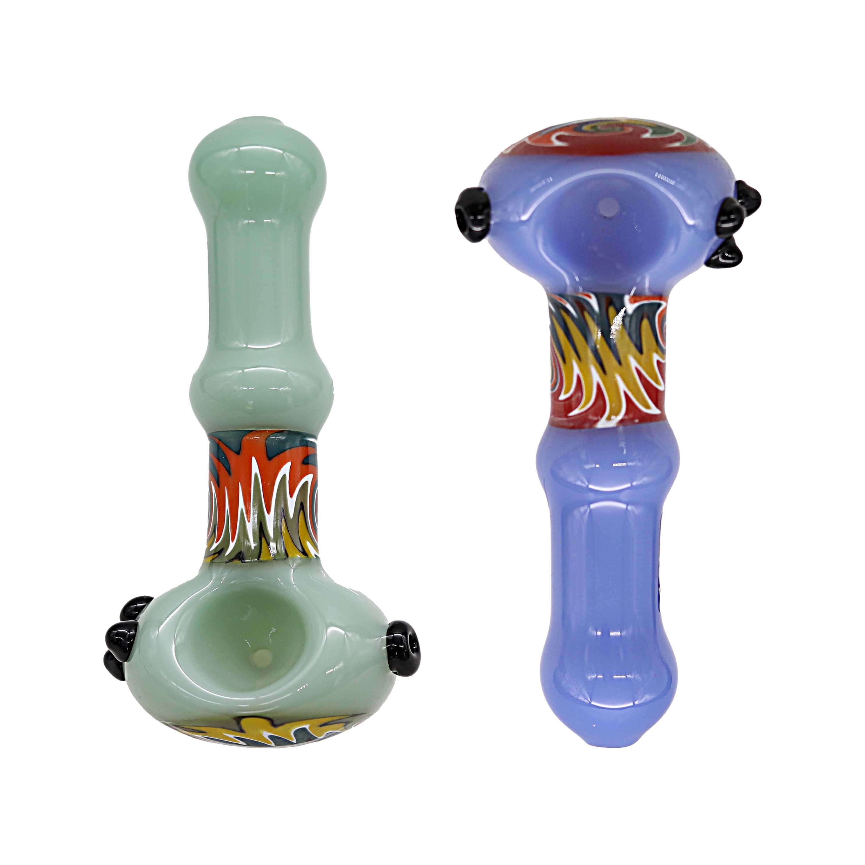 Slyme Color Double Reverse Artwork Handpipe (SB-7002) | 4 inch | Assorted Colors product image